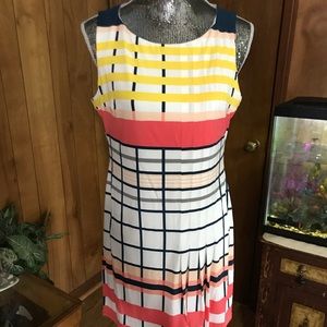 Donna Morgan Sleeveless Striped Sheath Dress